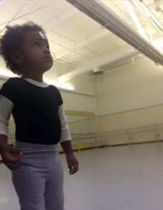 Dr. Melonie Nance's daughter, Lalitha, in her first ballet class at Pittsburgh Ballet Theatre.