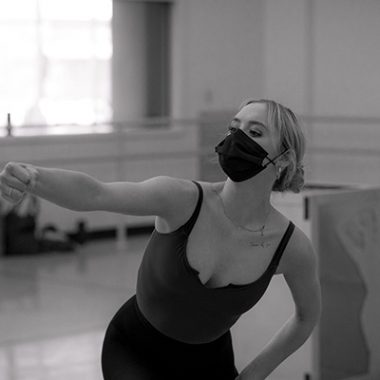 PBT Soloist Tommie Lin Kesten in rehearsal for choreographer Gina Patterson's new solo. 