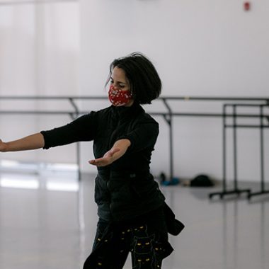 Choreographer Annabelle Lopez Ochoa teaches the choreography to 