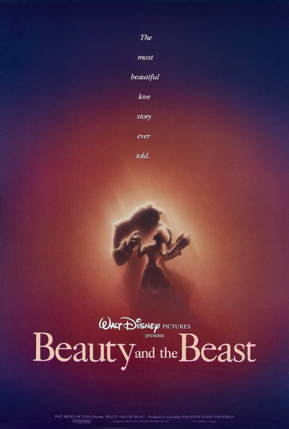 A movie poster featuring the silhouette of Beauty and her Beast